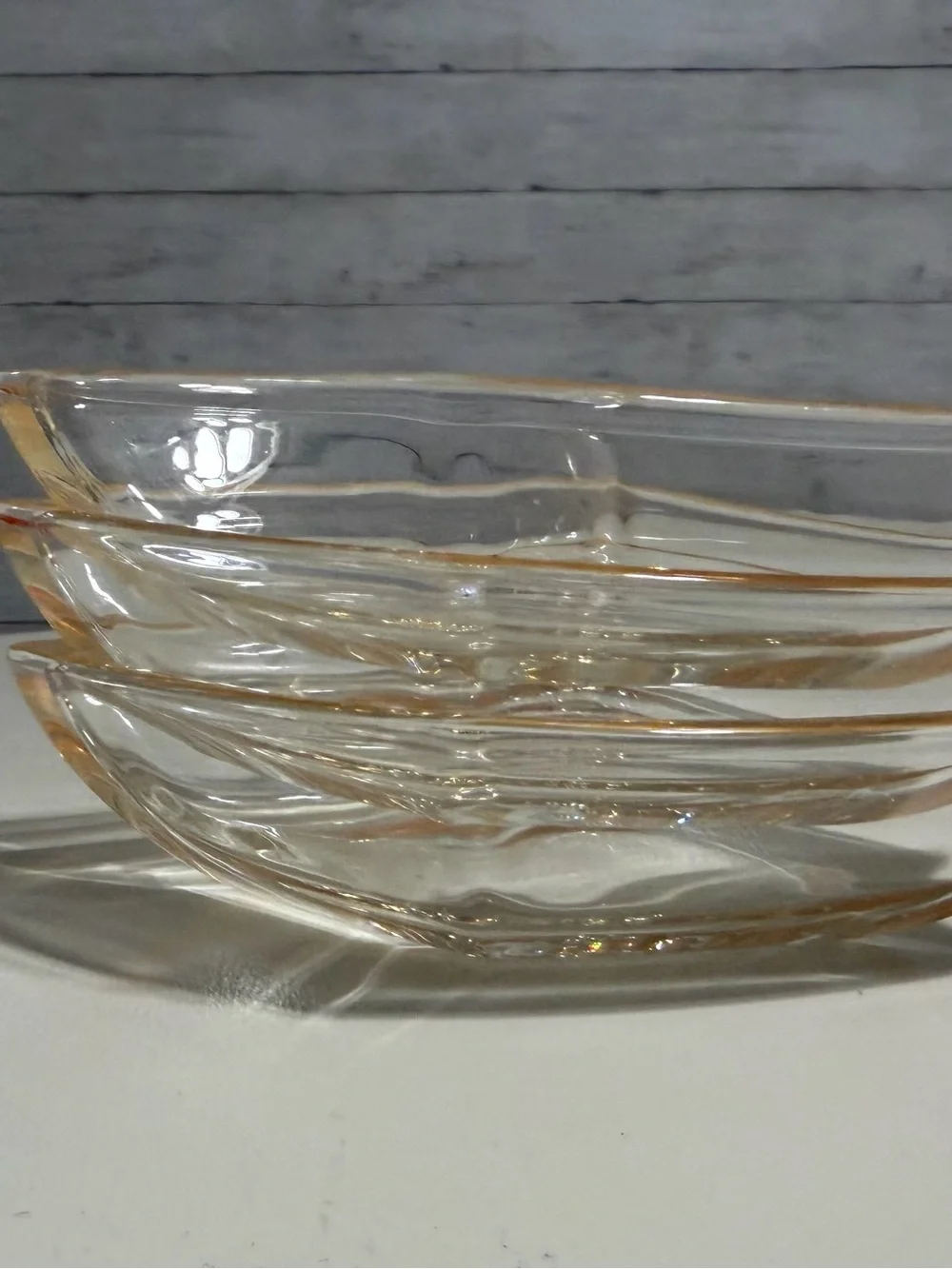 Vintage Luigi Bormioli 3pc Peach Modular Serving Set